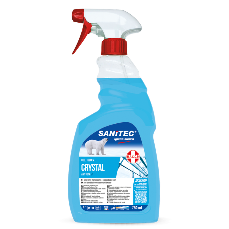Detergente per vetri e specchi anti alone Crystal vetri 750 ml