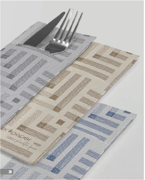 TOVAGLIOLI POCKET IN CARTA A SECCO PIEGATI A TASCA 32X40 QUADRA