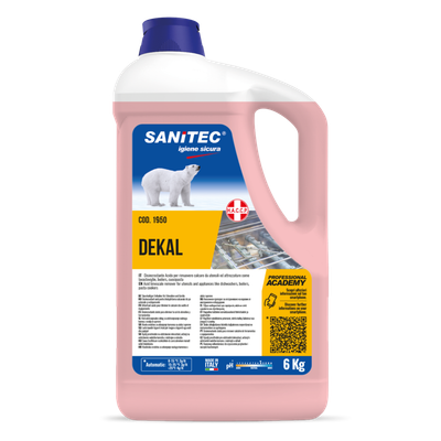 DEKAL 5L  Disincrostante Acido per rimuovere calcare da utensili ed attrezzature come lavastoviglie, boilers, cuocipasta