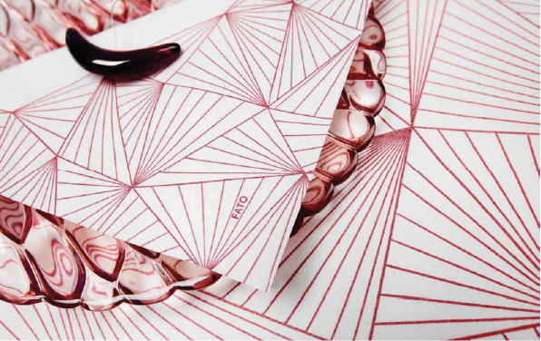 TOVAGLIOLO CARTA A SECCO 40X40 POLYGON ROSSO 50 PZ