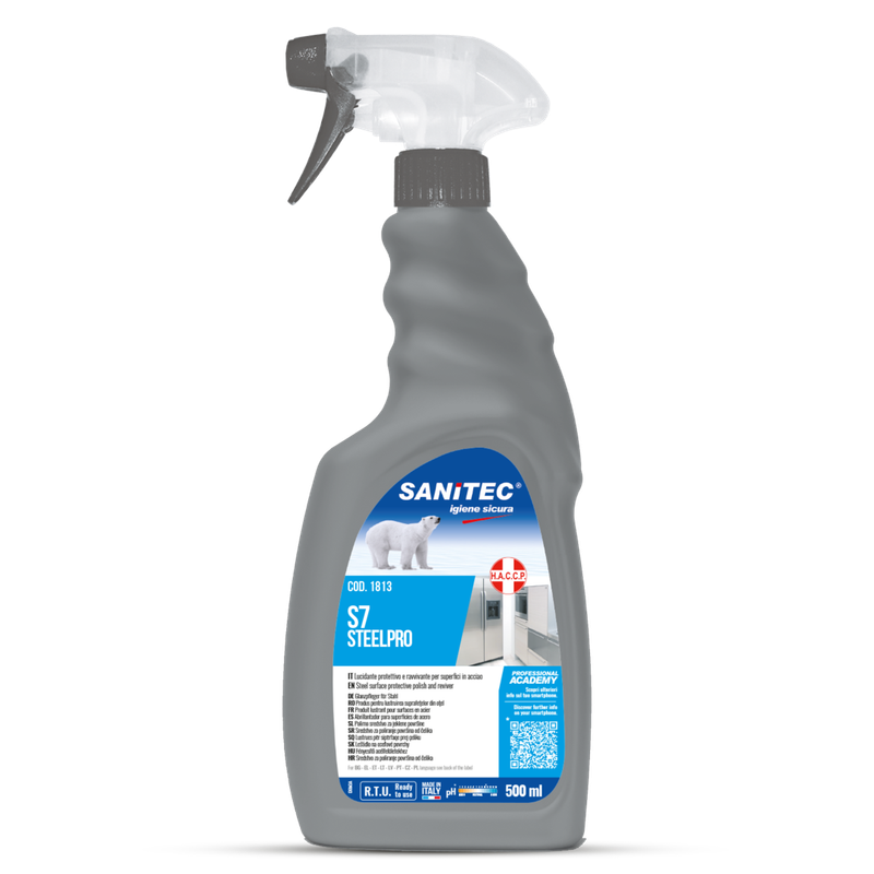 Sanitec acciaio vivo Steel Pro lucidante per acciaio 500ml