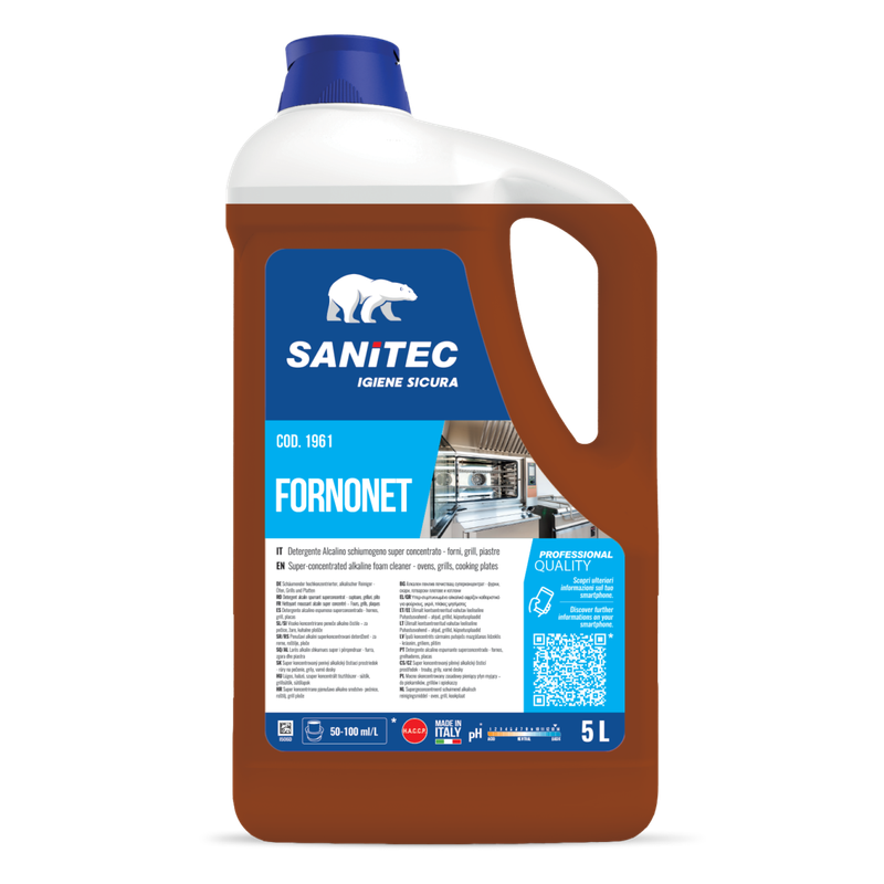 FORNONET – 5L  Detergente alcalino schiumogeno super concentrato - forni, grill, piastre