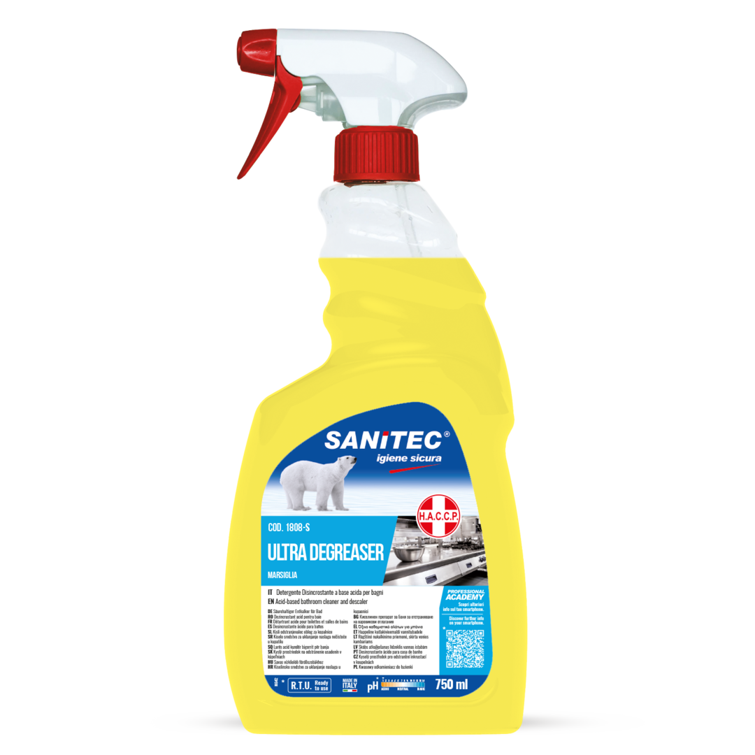 ULTRA DEGREASER LIMONE – 750ML Detergente ultra sgrassante al profumo limone H.A.C.C.P.