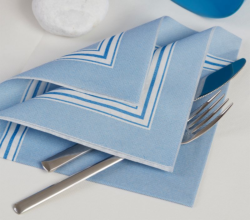 TOVAGLIOLO CARTA A SECCO 40X40 LYNEN SKY BLUE 50 PZ