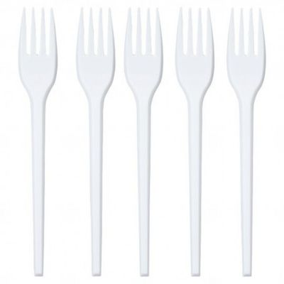 FORCHETTA IN PLASTICA BIANCA - 1200 PEZZI FORCHETTA IN PLASTICA BIANCA - 1200 PEZZI