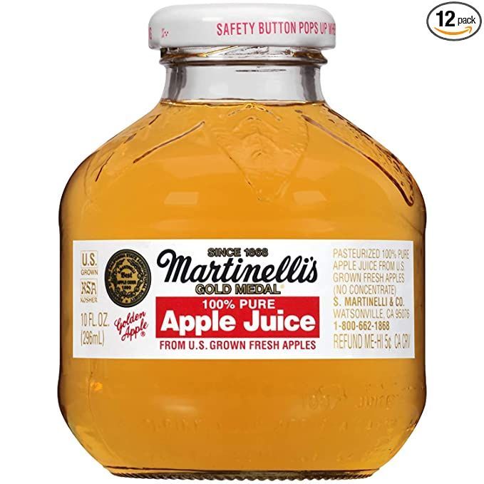 Glass bottle of Martinelli's Apple Juice