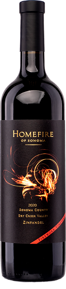 Wine bottle of Homefire of Sonoma zinfandel