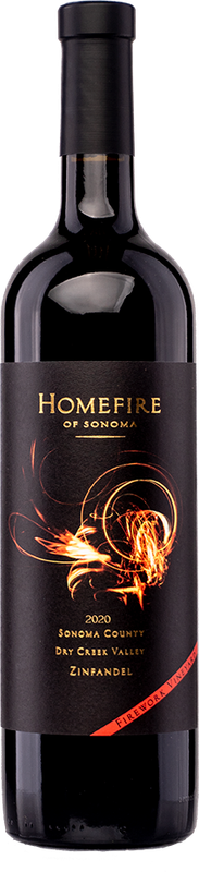 Wine bottle of Homefire of Sonoma zinfandel