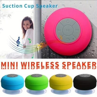 Waterproof Portable Bluetooth Shower Speaker – USB Rechargeable, Surround Sound with Suction Cup, Mic, AM/FM Radio