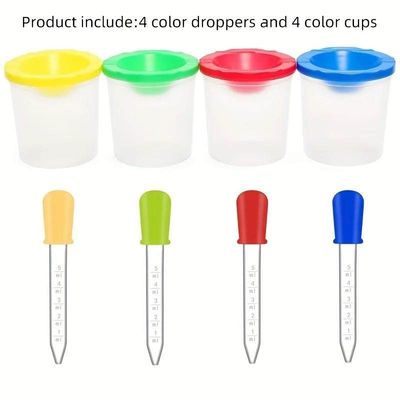 Montessori sensory activity educational toy , 8 pcs (4 cups and 4 liquid extractor)