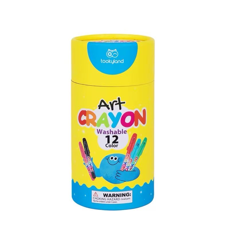 أقلام تلوين قابلة للغسيل ( ١٢ لون كبير ) حريريه |washable Crayon Markers Silky 12 Colours Large