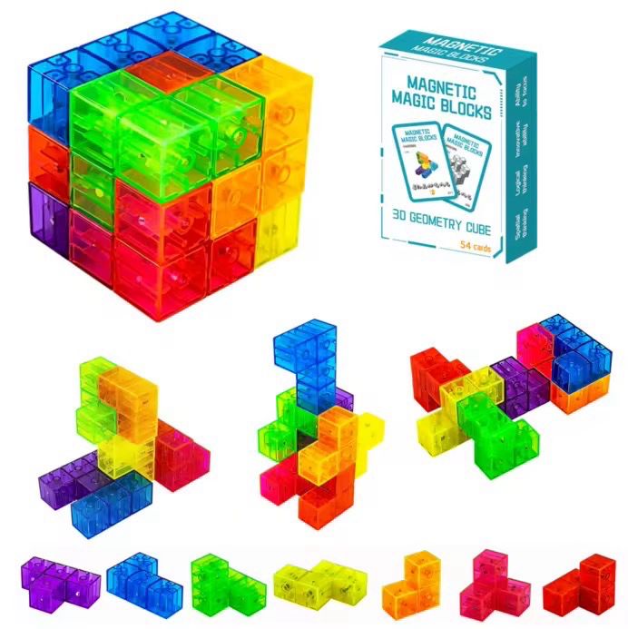 Magnetic Cube Blocks  3D Puzzle| مكعبات مغناطيسية ثلاثية الأبعاد
