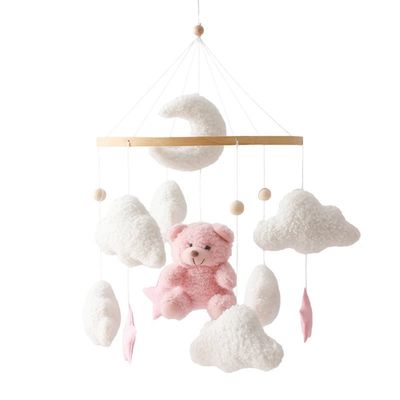 Baby Crib Mobile ( Pink Bear)| دب وردي لعبة دوارة لسرير الأطفال