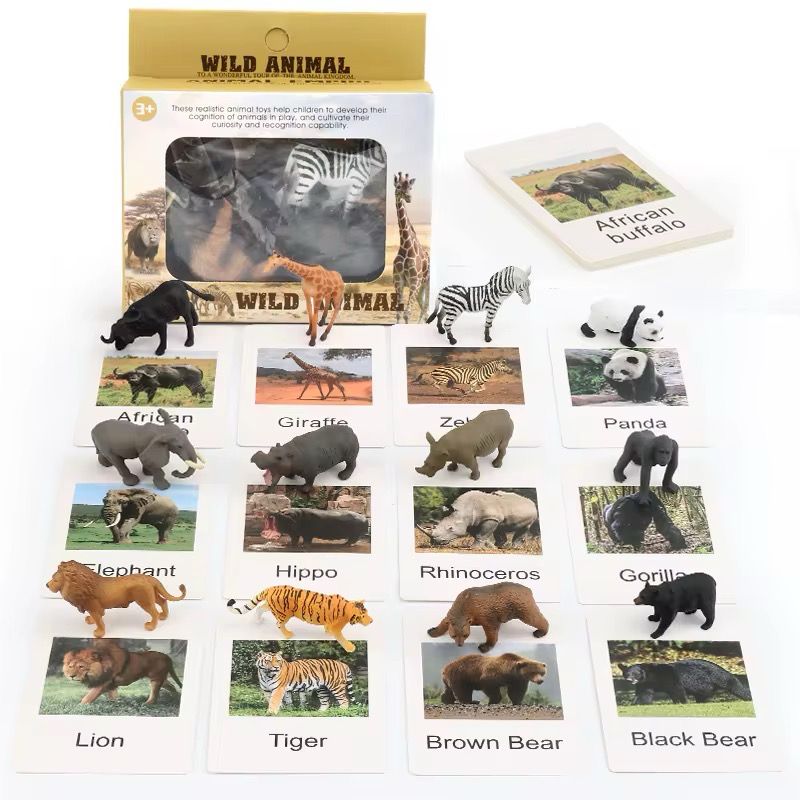 لعبة مطابقة مجسمات الحيوانات وبطاقات الصور | Animal Figures and Picture Cards Matching Game |حيوانات الغابة 