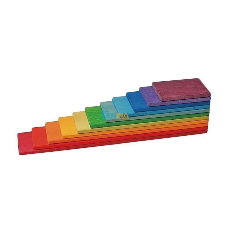 قواعد خشبيه ملونه ١٢ قطعةجريمز |12 Pieces Grimms Rainbow Wooden Bases