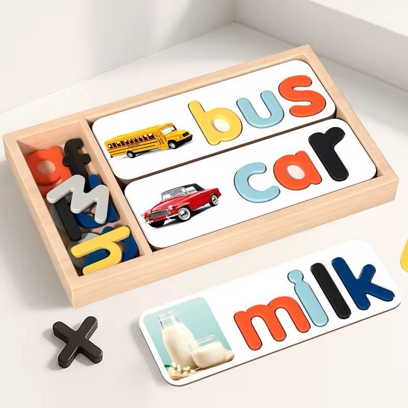 بطاقات تهجئة الكلمات الإنجليزية| letters Cognitive English Word Spelling Cards