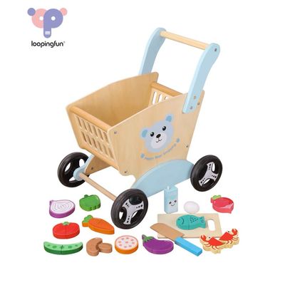 عربة تسوق خشبية | Wooden Shopping Cart