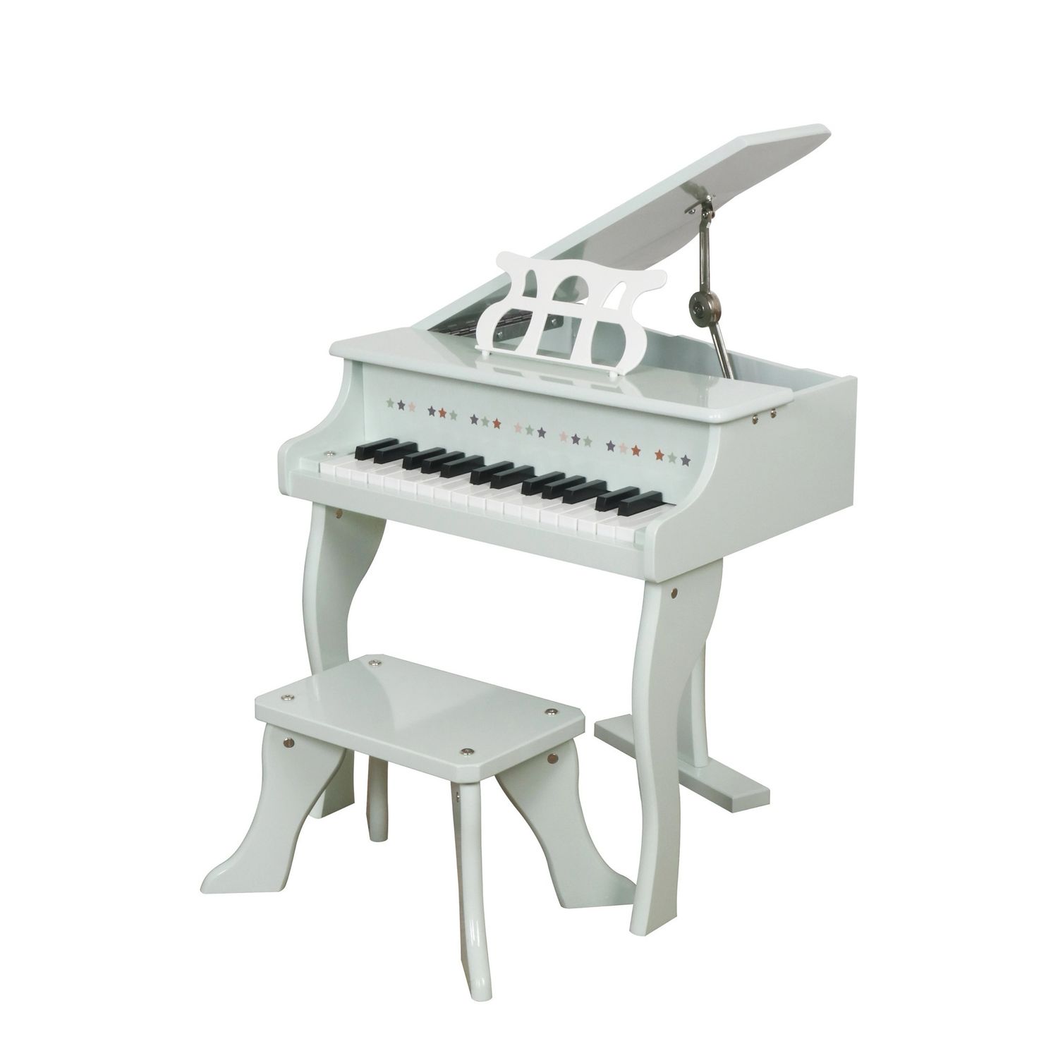 بيانو كبير فاخر للأطفال، آلة موسيقية إلكترونية بـ 30 مفتاحًا مع كرسي وصندوق موسيقى| Deluxe grand piano for kids , 30-key electronic musical instrument with stool and music box | 