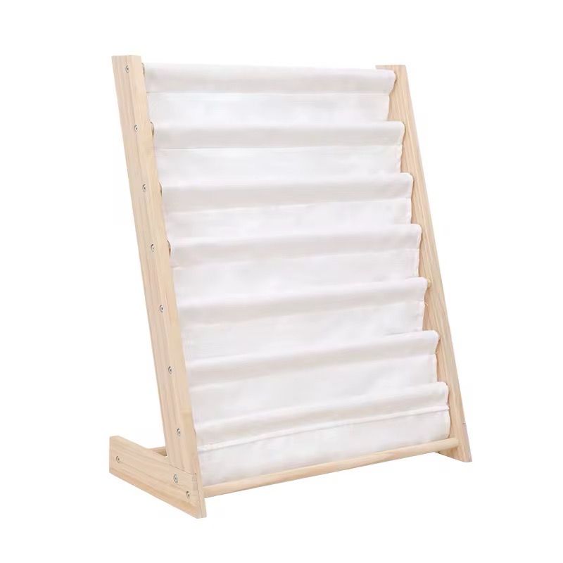 رف كتب متعدد الطبقات من الخشب الصلب، قائم على الأرض، 7 أرفف لتخزين الكتب Multi layer solid wood bookshelf floor standing 7 tier storage book 