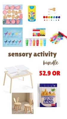 حزمة طاولة الأنشطة الحسية مع أدوات الأنشطة | sensory activity table bundle with activities tool 