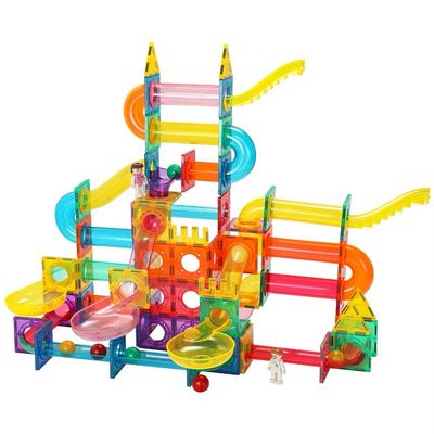 Marble run magnetic tiles building blocks | مسار الكرات المغناطيسي مكعبات البناء 160 pcs ١٦٠ قطعة 
