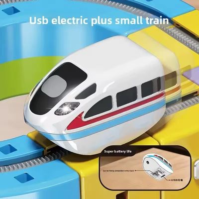 Magic track educational train toy blocks electric train | مسار القطار السحري مكعبات البناء القطار الكهربائي  81 pcs/set
