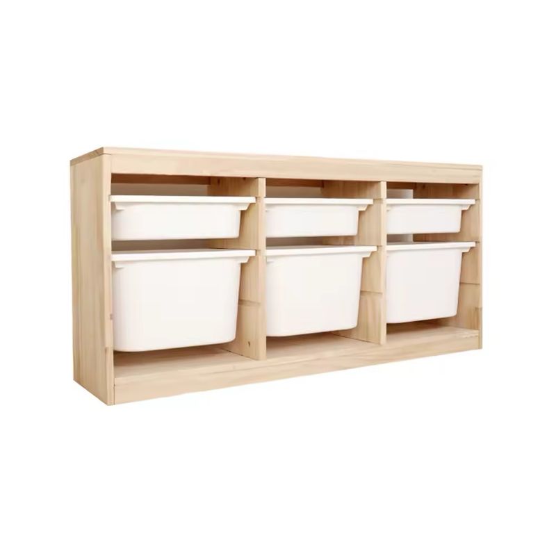 وحدة تخزين خشب مع ٦ صناديق| Wooden Storage Cabinet With 6 Boxes |3*3 without baffles 