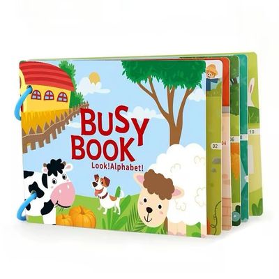 كتاب تعليمي للأطفال مع ملصقات قابلة لإعادة الأستخدام | Toddler Busy Book with Reusable Stickers