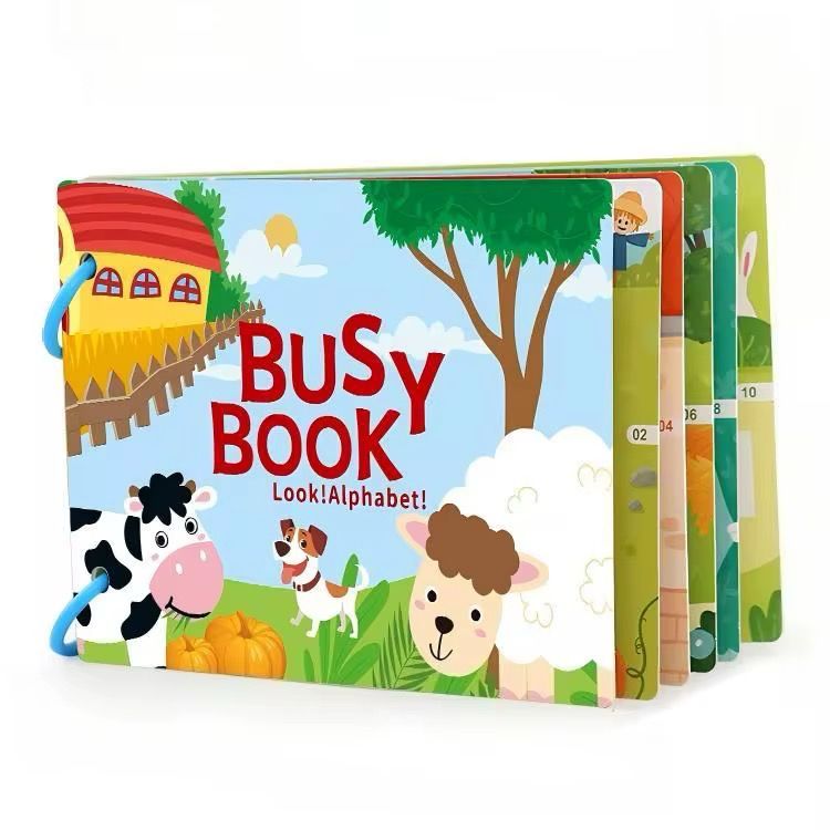 كتاب تعليمي للأطفال مع ملصقات قابلة لإعادة الأستخدام | Toddler Busy Book with Reusable Stickers