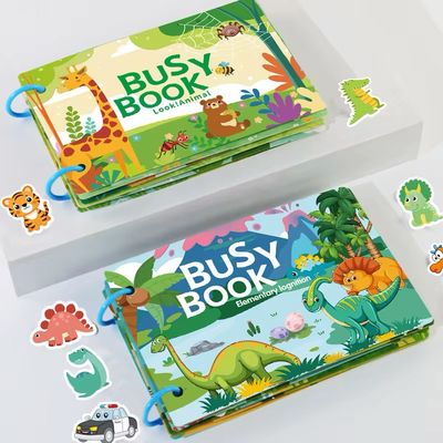 كتاب تعليمي للأطفال مع ملصقات قابلة لإعادة الأستخدام | (Toddler Busy Book with Reusable Sticker elementary cognition 