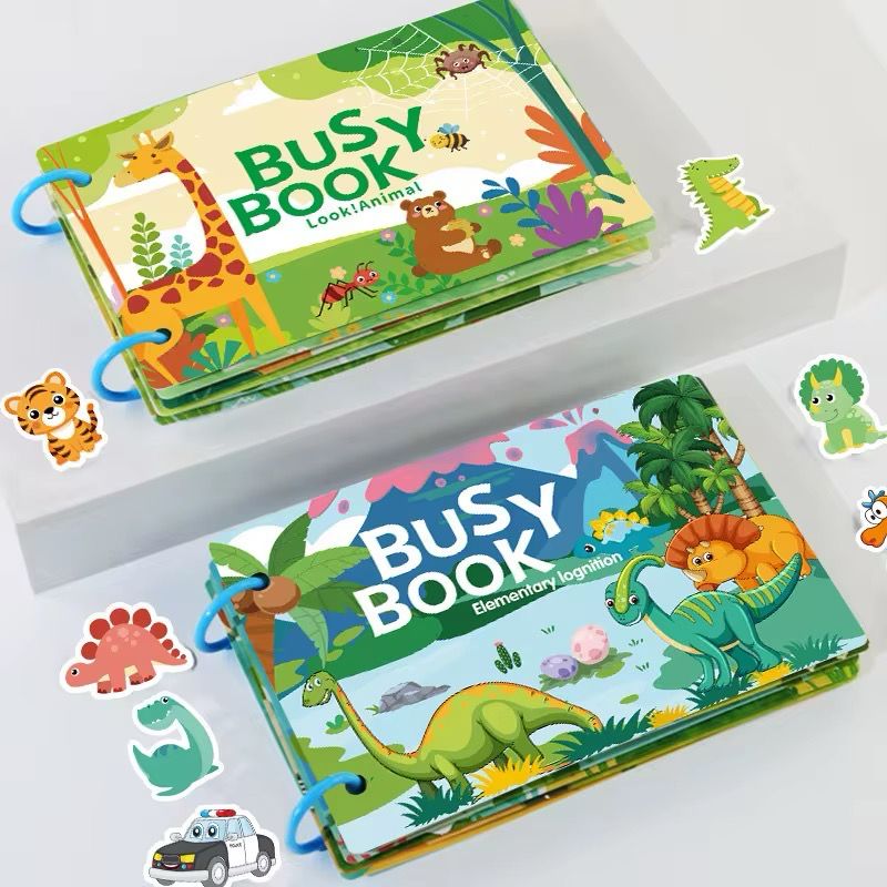 كتاب تعليمي للأطفال مع ملصقات قابلة لإعادة الأستخدام | (Toddler Busy Book with Reusable Sticker elementary cognition 
