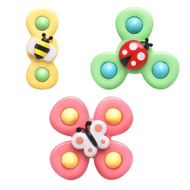 لعبة دوارة برسومات كرتونية للأطفال، مزودة بأكواب شفط، لاصقه فالأسطح  Children's Cartoon Suction Cup Spinning Toy Bath Water Play | 