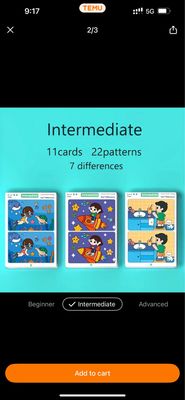 بطاقة تعليمية قابلة للمسح لتدريب الانتباه مستوى متوسط | Erasable Attention Training Flash Card Find Different Early Education Toys intermediate 