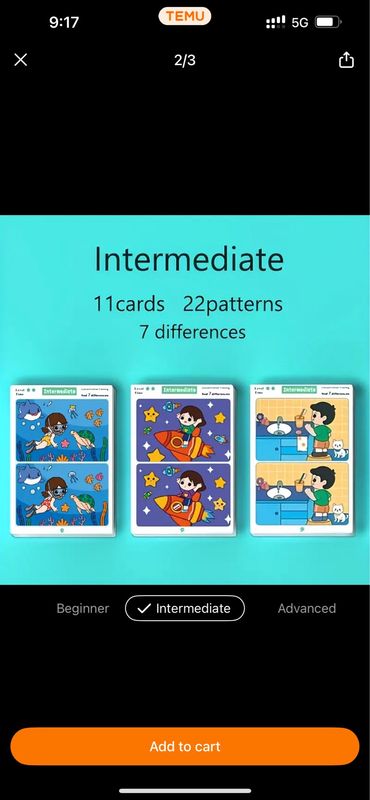 بطاقة تعليمية قابلة للمسح لتدريب الانتباه مستوى متوسط | Erasable Attention Training Flash Card Find Different Early Education Toys intermediate 