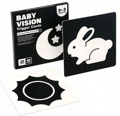 Black And White Visual Training Cards For Infants 0-3 Months بطاقات تدريب بصري بالأبيض والأسود للأطفال الرضع من عمر 0-3 أشهر| Black And White Visual Training Cards For Infants 0-3 Months بطاقات تدريب بصري بالأبيض والأسود للأطفال الرضع من عمر 0-3 أشهر|