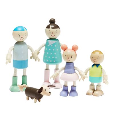 عائلة الدمى الخشبية للعب التخيلي أكسسوارات بيت الدمى | Wooden doll family for roll play, dollhouse accessories