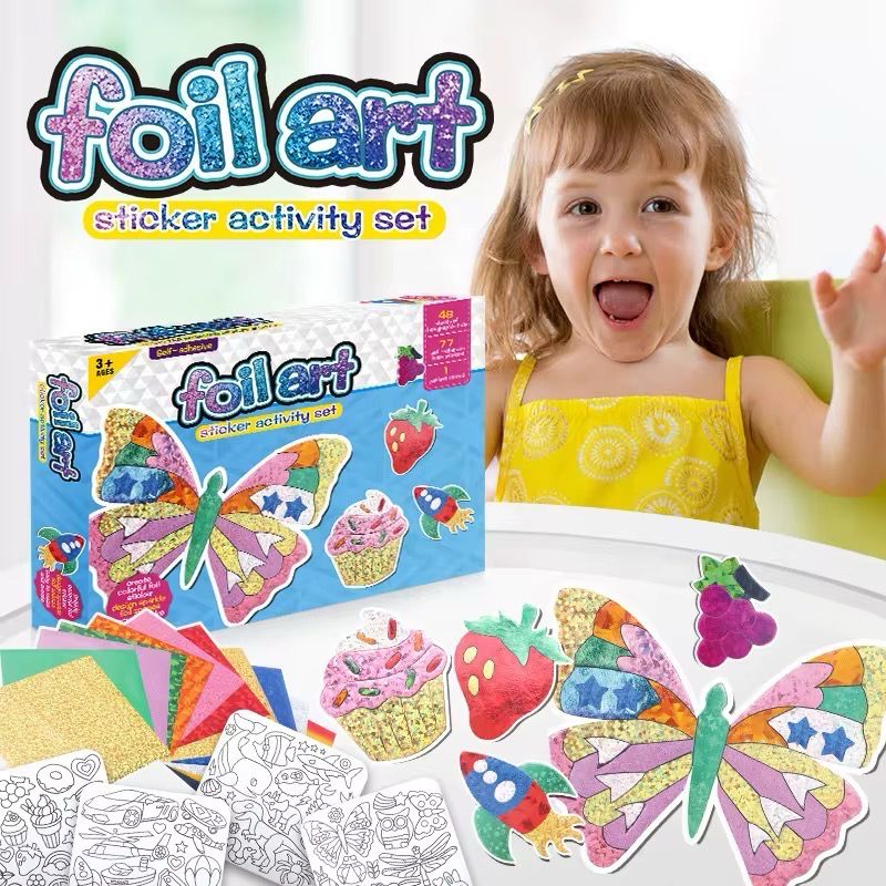 DIY Foil Art Craft Kit for Kids| عمل يدوي | مجموعة فن التزيين بالفويل اللامع للأطفال