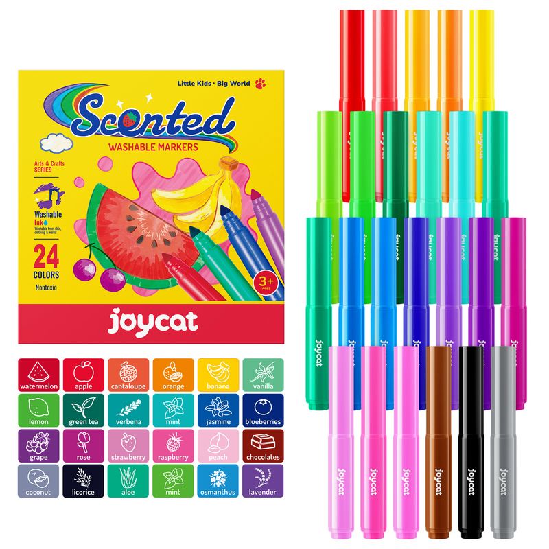 أقلام تلوين قابلة للغسيل ( ٢٤ لون) |washable Markers 24 Colours أقلام تلوين قابلة للغسيل ( ٢٤ لون) |washable Markers 24 Colours