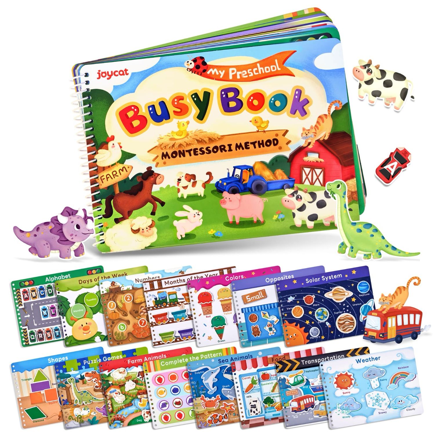 كتاب تعليمي تفاعلي للأطفال مع ملصقات قابلة لإعادة الأستخدام | (Toddler Busy Book with Reusable Stickers Intractive كتاب تعليمي تفاعلي للأطفال مع ملصقات قابلة لإعادة الأستخدام | (Toddler Busy Book with Reusable Stickers Intractive