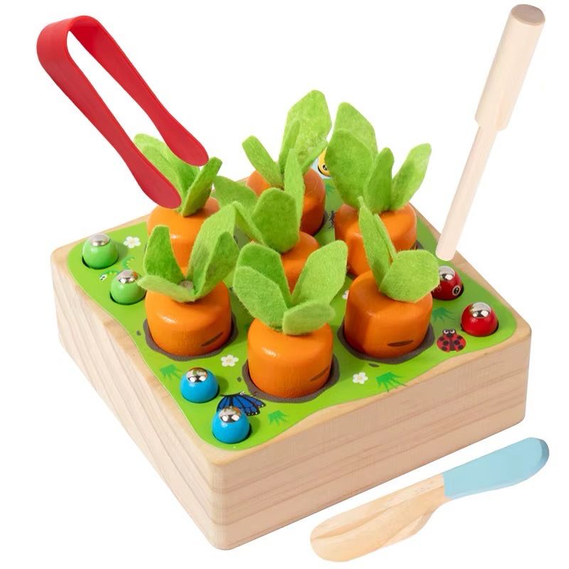 لعبة حصاد الجزر الخشبية متعددة الأنشطة | Wooden Carrot Harvest Activity 
