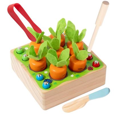 لعبة حصاد الجزر الخشبية متعددة الأنشطة | Wooden Carrot Harvest Activity لعبة حصاد الجزر الخشبية متعددة الأنشطة | Wooden Carrot Harvest Activity