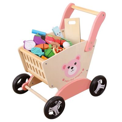 عربة تسوق خشبية | Wooden Shopping Cart