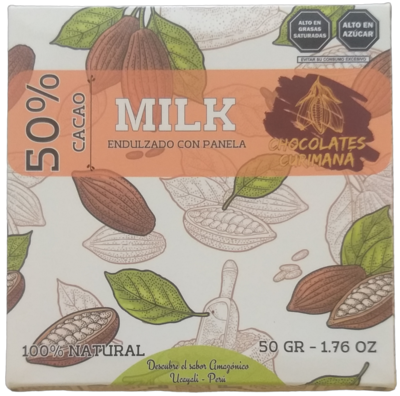 Chocolate con Leche y Panela 50 grm