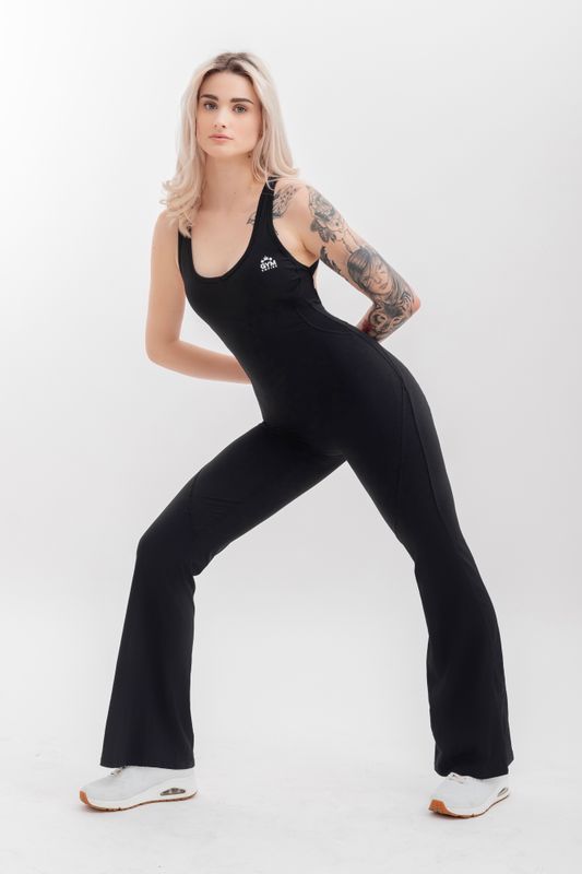 Gym Empire Glamour Jumpsuit Flare Leg Designed An Open Back