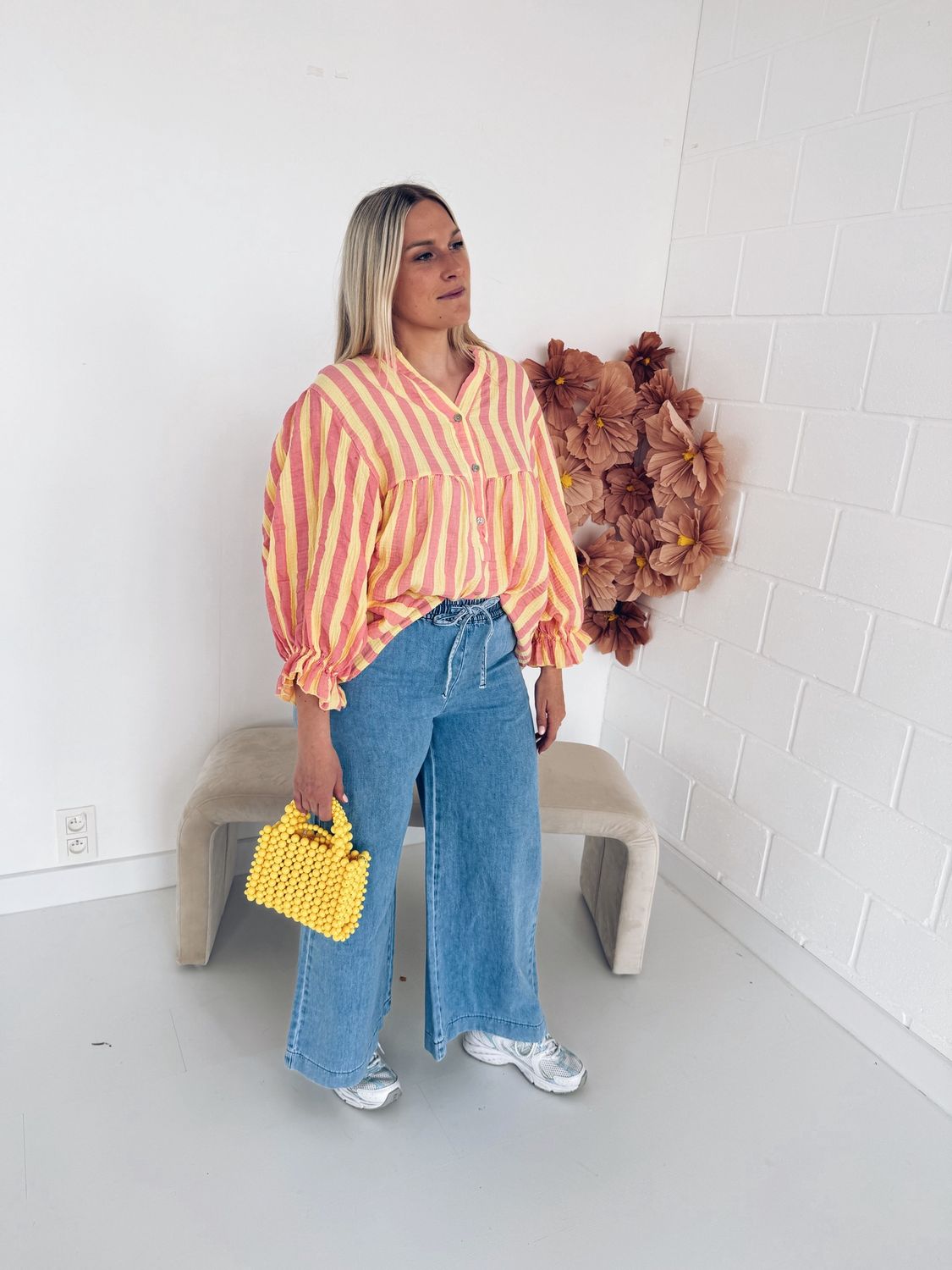 Vanille Pantalon Super Wide Bleu Clair
