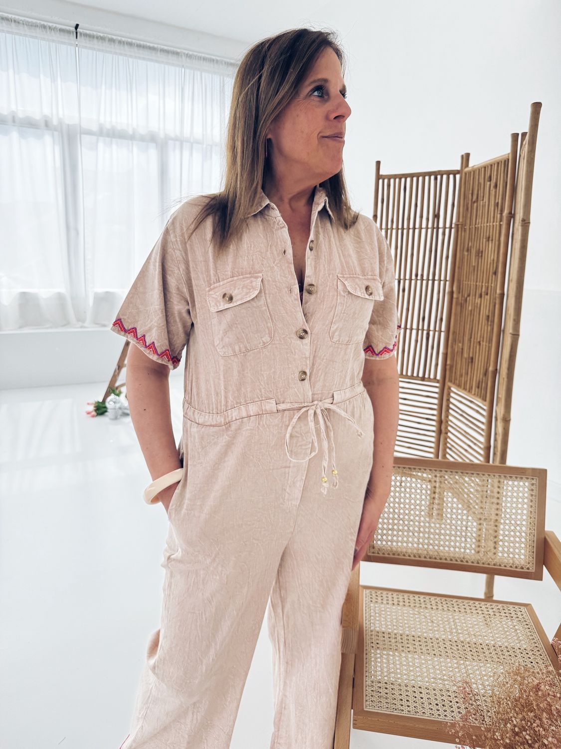 Rina Jumpsuit Beige