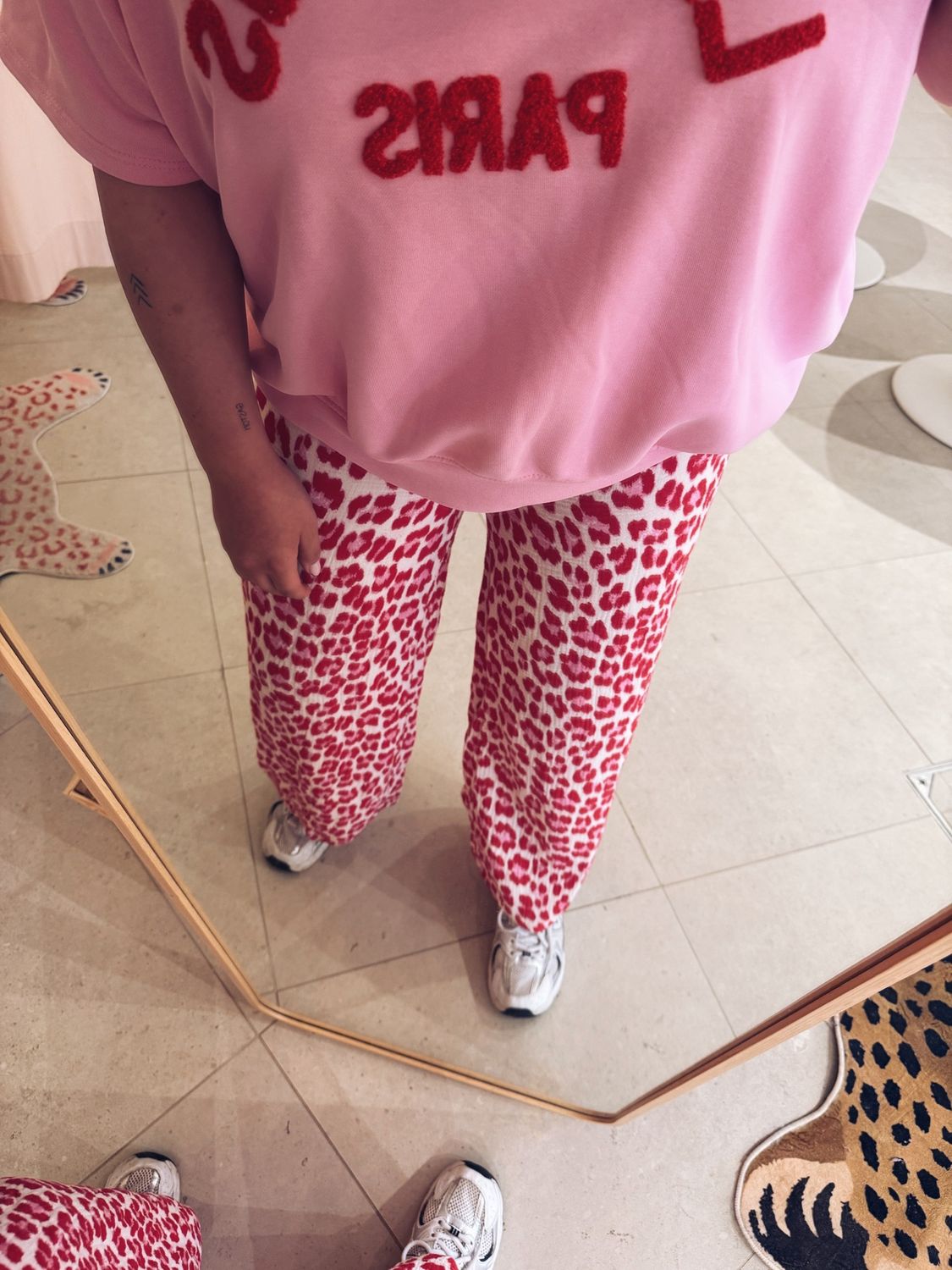 June Leopard Pantalon Rood/Roze