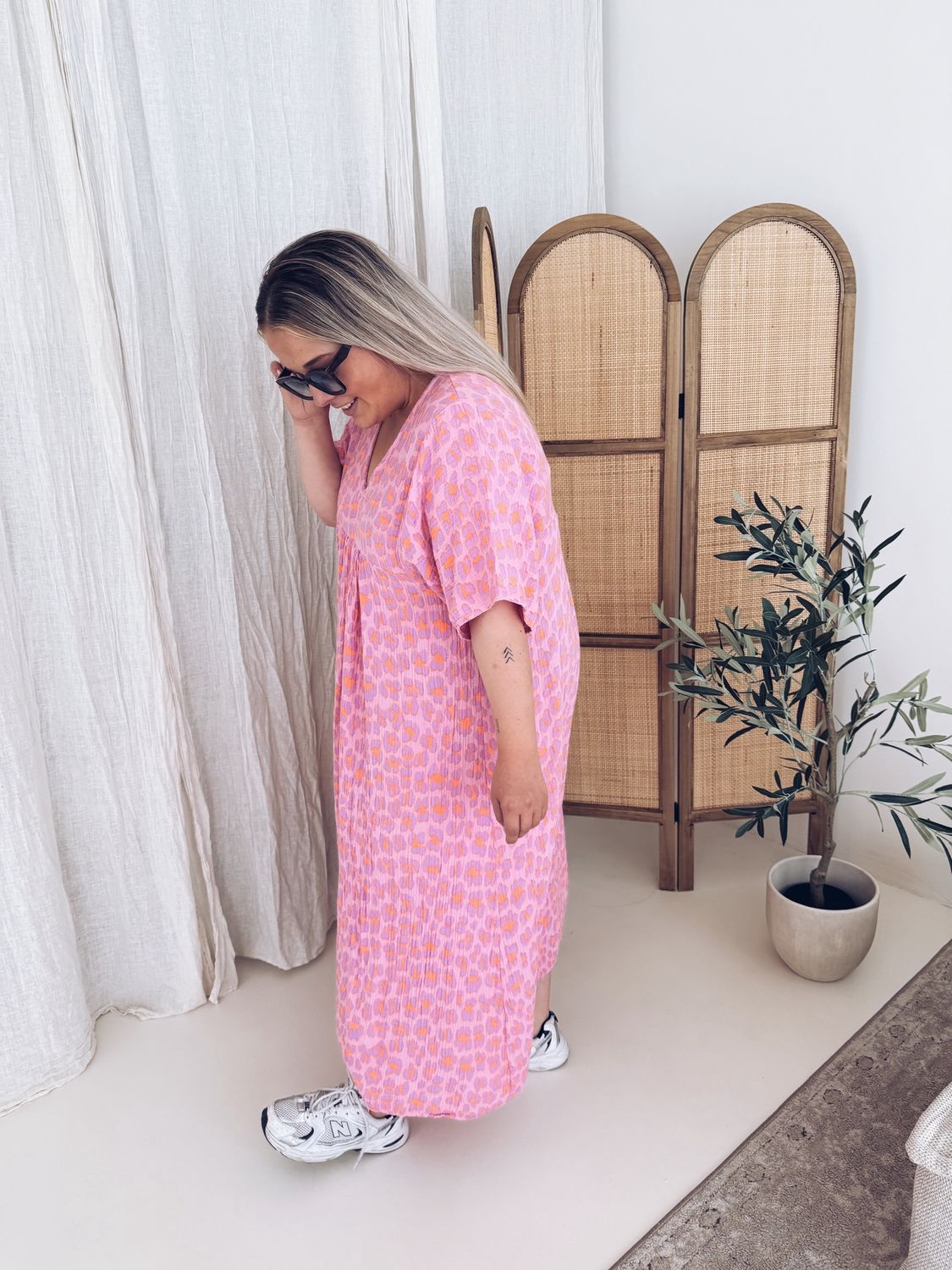 Lieke Jurk Leopard Lila/Oranje