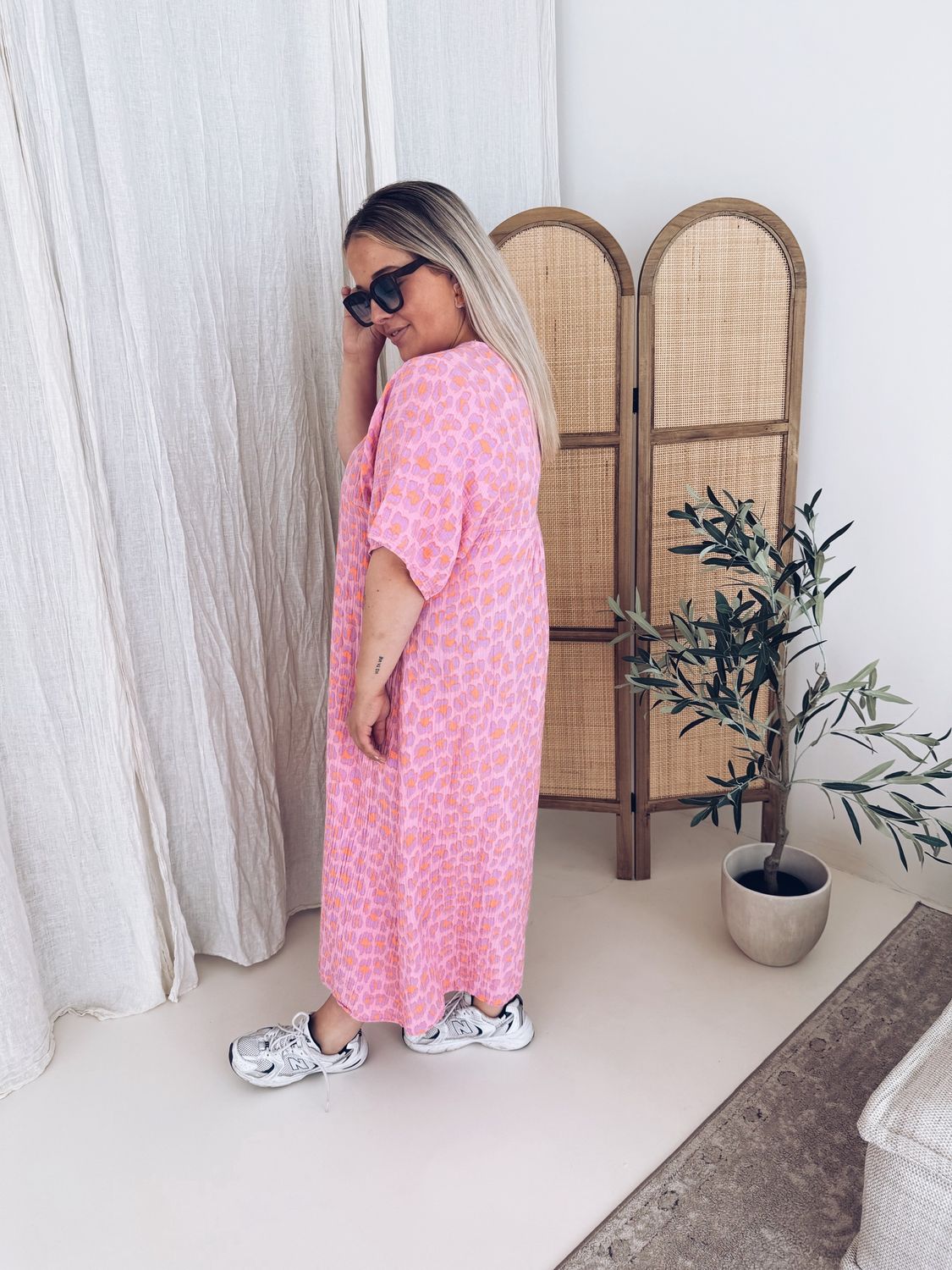 Lieke Jurk Leopard Lila/Oranje