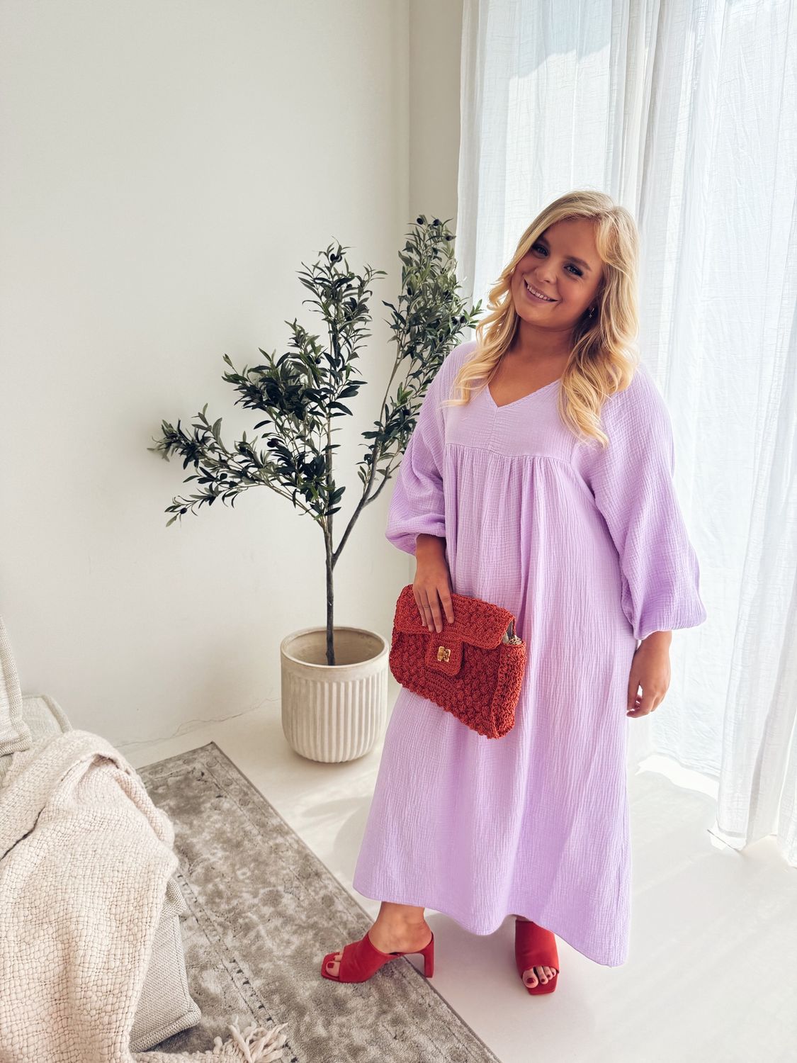 Cyril Tetra Jurk Lila